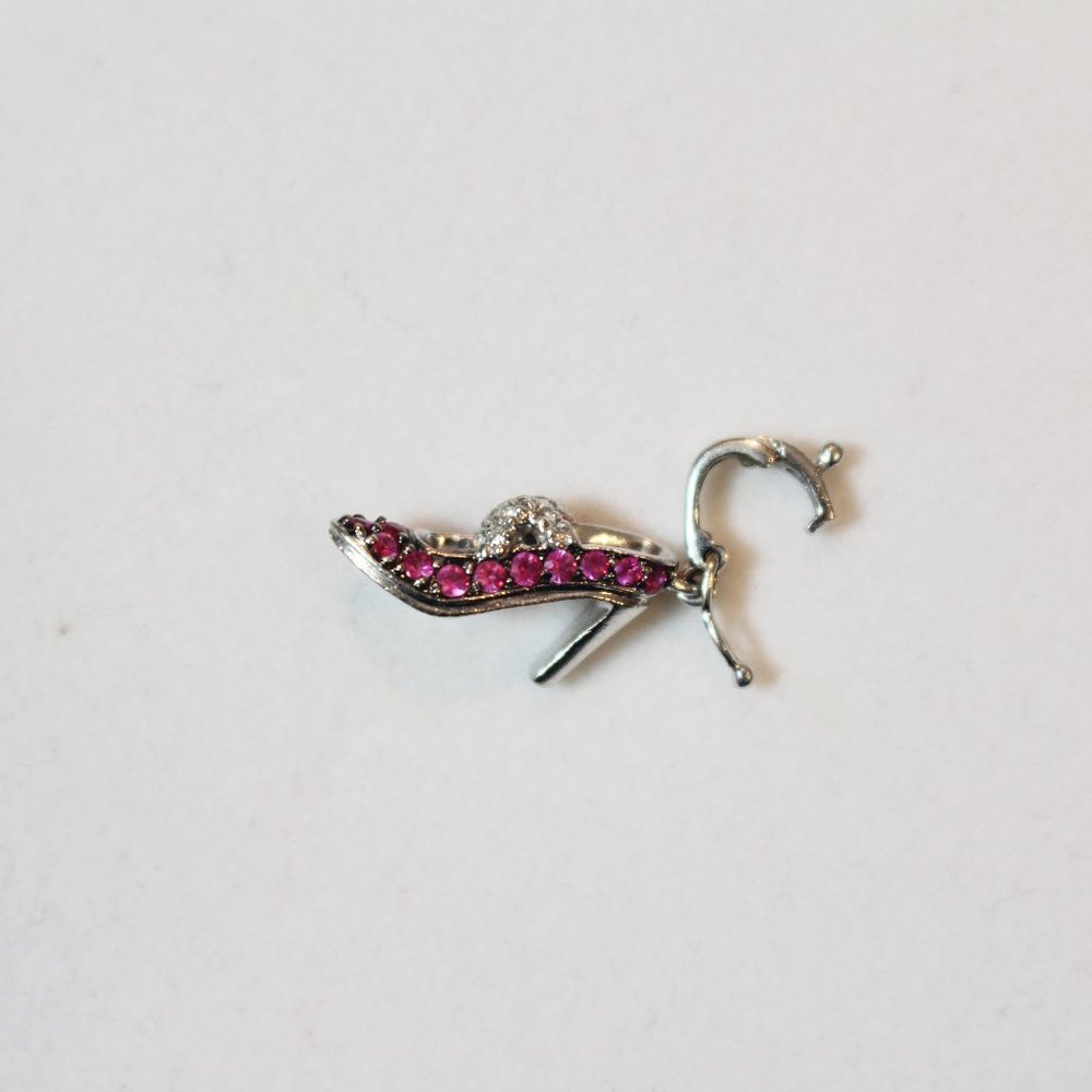 Dazzling Cinderella Pink and CZ Shoe Charm